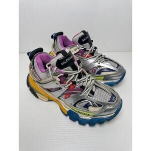 Balenciaga Track Trainers Sneakers Silver Blue Multi Color Women’s SZ 37 (US 7)